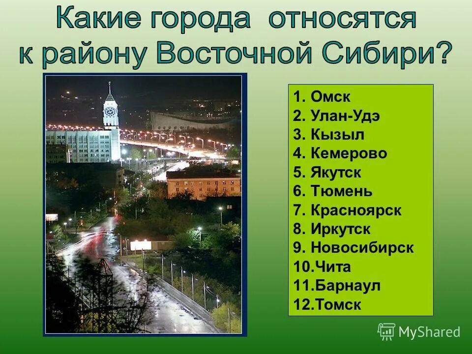 Какие вы знаете крупные города