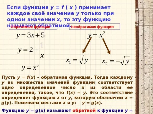 Зачем функция. Функция вида y=3x+5 : обратимая. Обратимая функция. Обратимые функции примеры. Обратимая и необратимая функция.