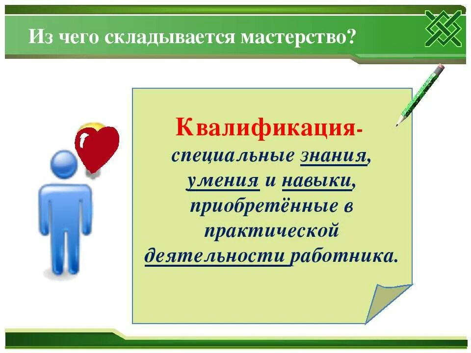 Из чего складывается мастерство. Квалификация это в обществознании. Квалификация это Обществознание 7 класс. Квалификация это определение. Работник это в обществознании