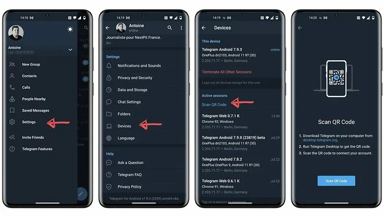 Telegram scan