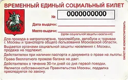 Временный единый социальный билет Московской области. Временный билет социальная карта. Временный единый социальный билет (весб).