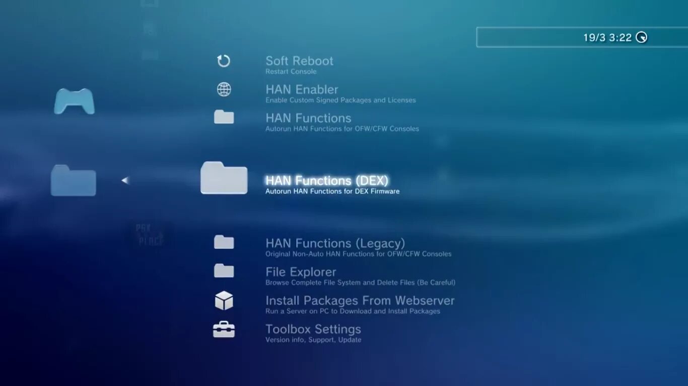 Toolbox mod. Han toolbox ps3. файловый менеджер пс3. playstation 3 меню. han toolbox mod ps3.
