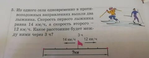 Задача два лыжника вышли