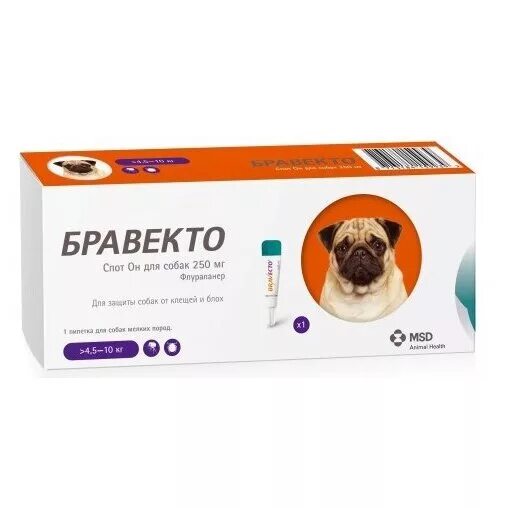 Бравекто для собак 5 10 кг. Бравекто (MSD animal Health) капли от блох и клещей спот он для собак 4,5-10 кг. Бравекто spot-on 250 мг для собак 4.5-10 кг. Бравекто для собак 5-10 кг спот он. Бравекто для собак до 10 кг таблетки.