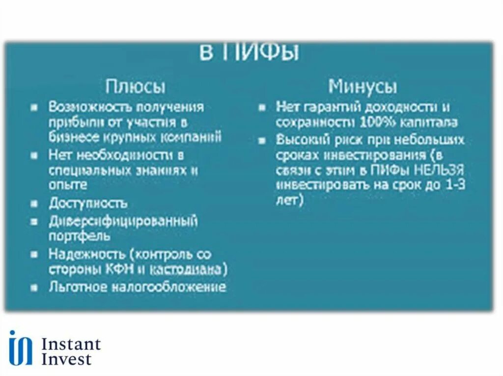Риски пифов. Плюсы и минусы ПИФОВ. Инвестиционные фонды плюсы и минусы. Плюсы и минусы инвестиционных фондов.