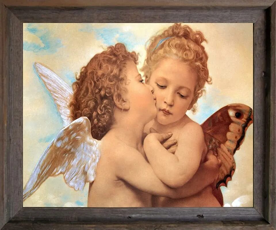 Ангел поцеловал. Вильям бугро поцелуй ангела. Картина ангел. Два ангелочка. Два ангела живопись.