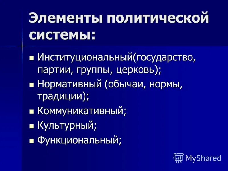 Каковы элементы политической системы общества. Элементы политической системы. Компоненты политической системы. Элементы политической подсистемы. Элементы политической структуры.