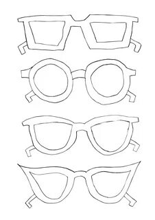 Template Glasses Sunglasses Printable Cut Coloring Levi Kid Sketch Coloring Page
