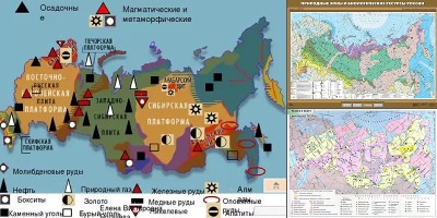 природные ресурсы россии карта