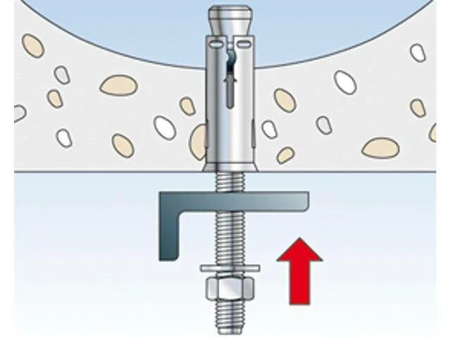 Подвес на шпильке к бетонному перекрытию b400, шпилька l1000. FHY m8 анкер Fischer для пустотелых перекрытий. Крепеж для бетонной плиты анкер. Анкер хилти для пустотелых плит. Как крепятся т