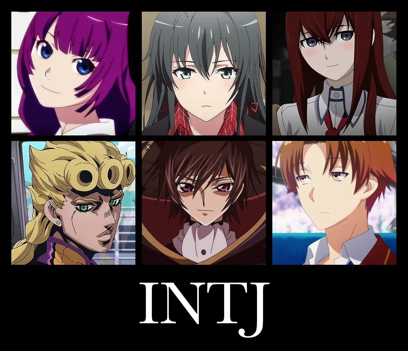 Character personality database. INTJ персонажи аниме. INTJ Тип личности персонажи аниме. MBTI characters anime INTJ. INTP аниме personality.