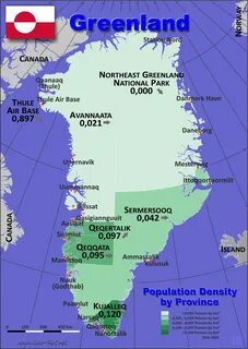 Плотность населения гренландии