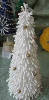 Елочка из ватных палочек
