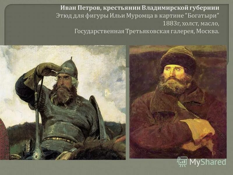 Крестьяне Владимирской губернии картина. Прототипы богатырей