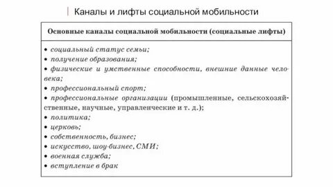 Лифты социальной мобильности образование