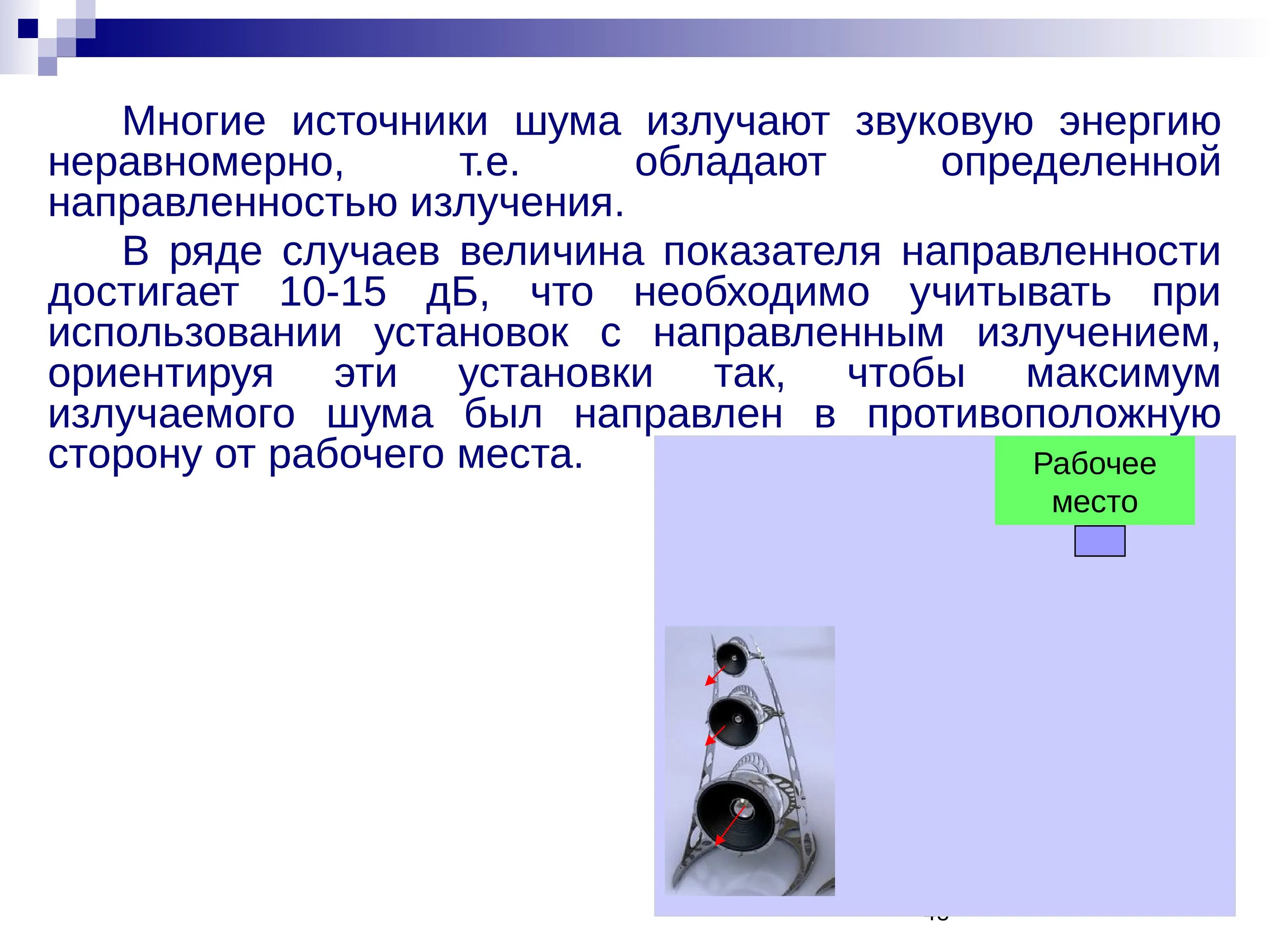 Производственный шум презентация. Направленность излучения звука. Источники производственного шума. Источники помех.