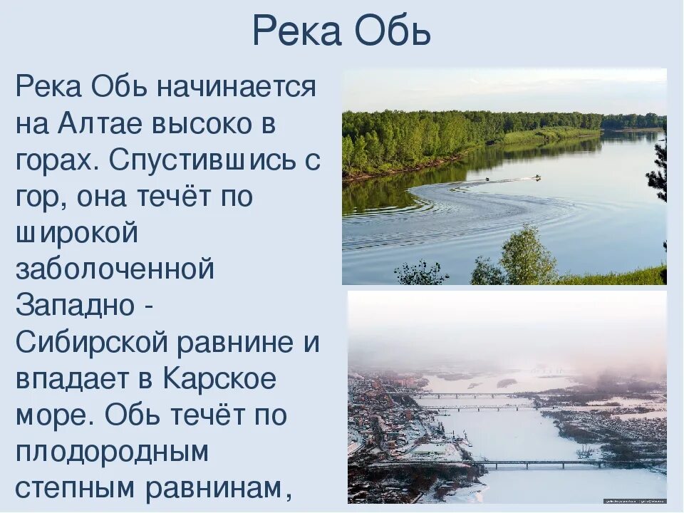 Краткое сообщение о реке Обь. Река Обь доклад 2 класс. Сообщение о реке Обь 4 класс. Рассказ о реке Обь для 2 класса. Водные богатства алтайского края 2 класс