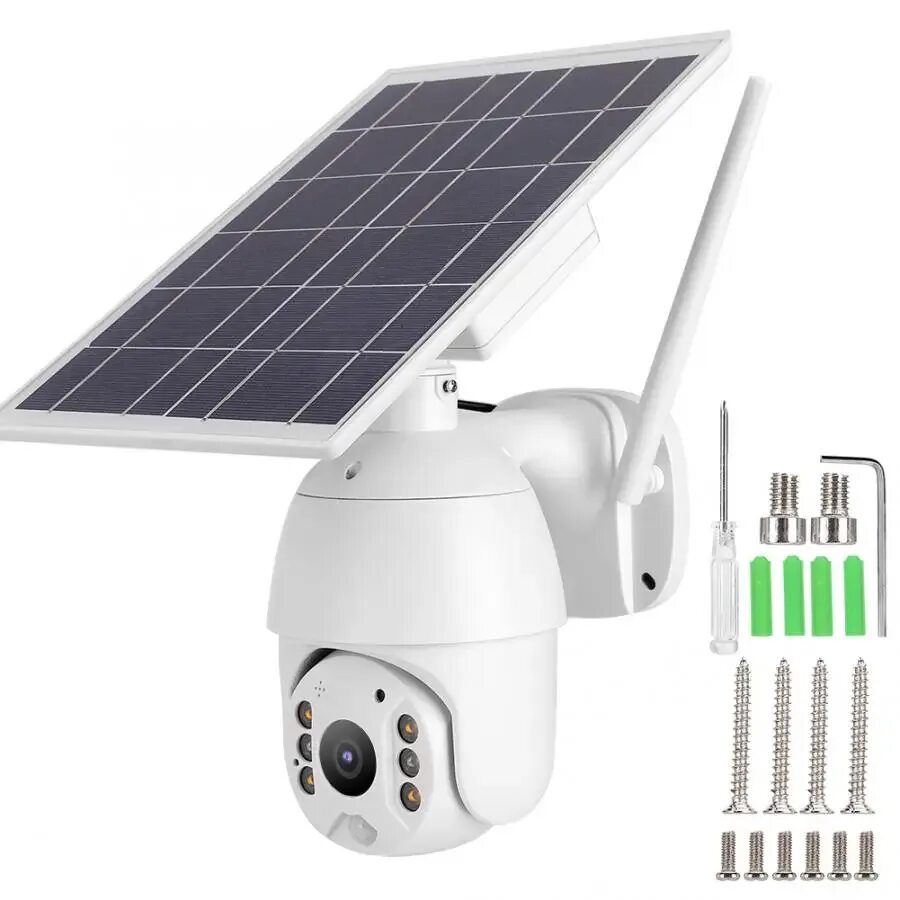 Камера видеонаблюдения с аккумулятором и сим. 4g intelligent solar energy alert ptz camera. ptz 4g solar. видеокамера уличная солар.