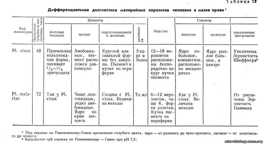 Дифференциальная диагностика малярийных плазмодиев. Сравнительная характеристика малярийных плазмодиев. Таблицу дифференциальной диагностики малярии. Малярийный плазмодий сравнительная таблица.