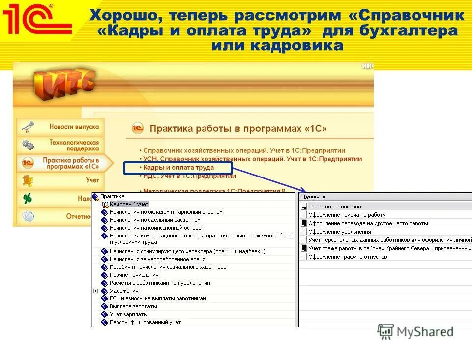 Справочник кадры. Справочник кадры