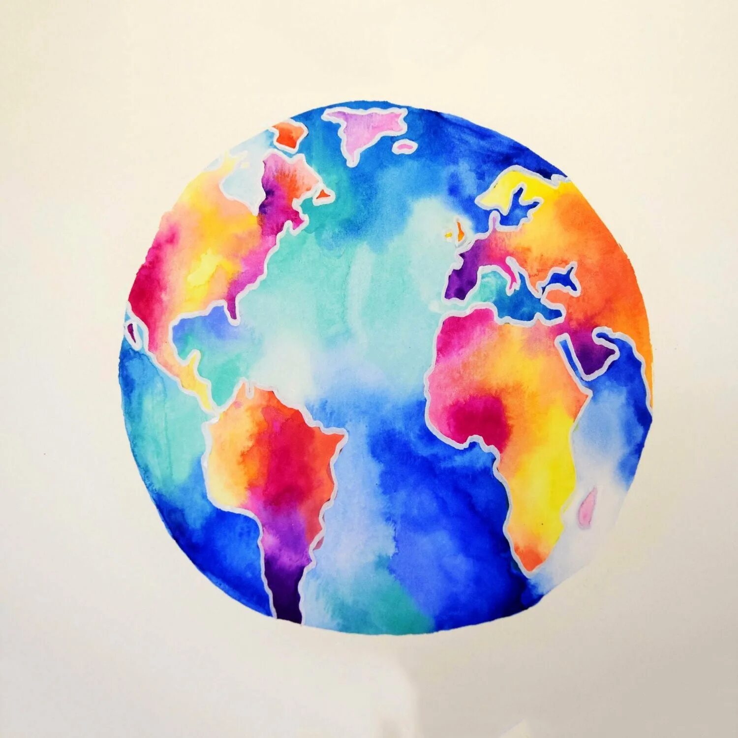 World is colours. Разноцветная Планета. Земля рисунок. Земной шар акварель. Земной шар рисунок.