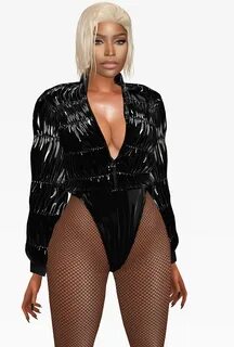 Nicki Minaj Dip Black bodysuit with jacket by alecseycool - The Sims 4.