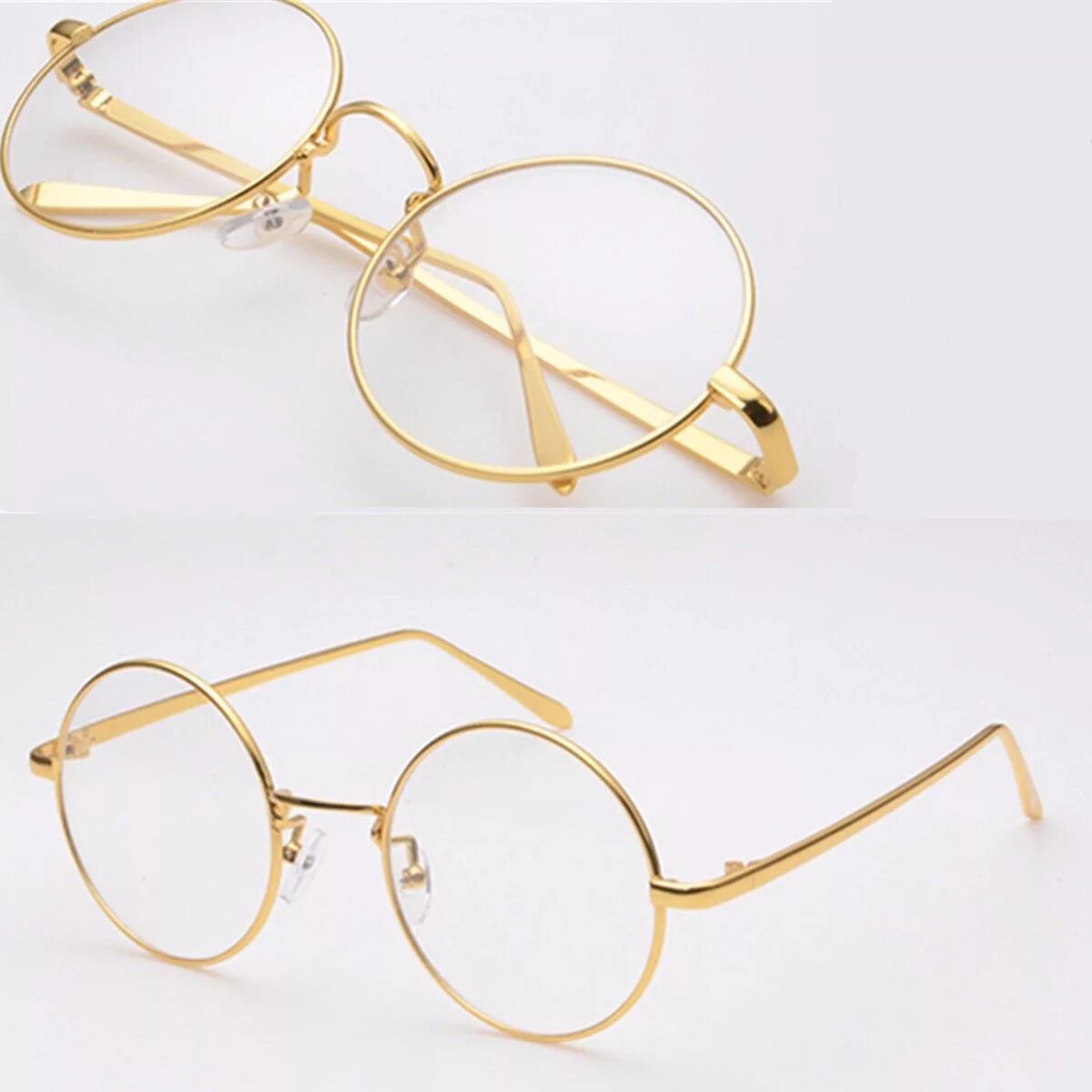 Очки gold. Очки Clear Eyeglasses. Очки круглые золотые. Круглые очки с золотой оправой. Круглые золотые очки для зрения.