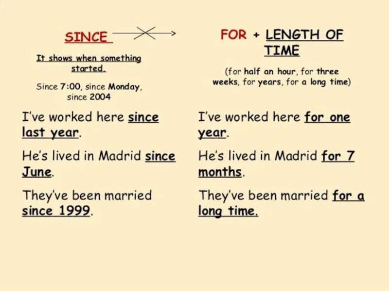 Since for упражнения. Present perfect since for правило. Разница since и for в present perfect. Since for present perfect. Презент Перфект for and since.