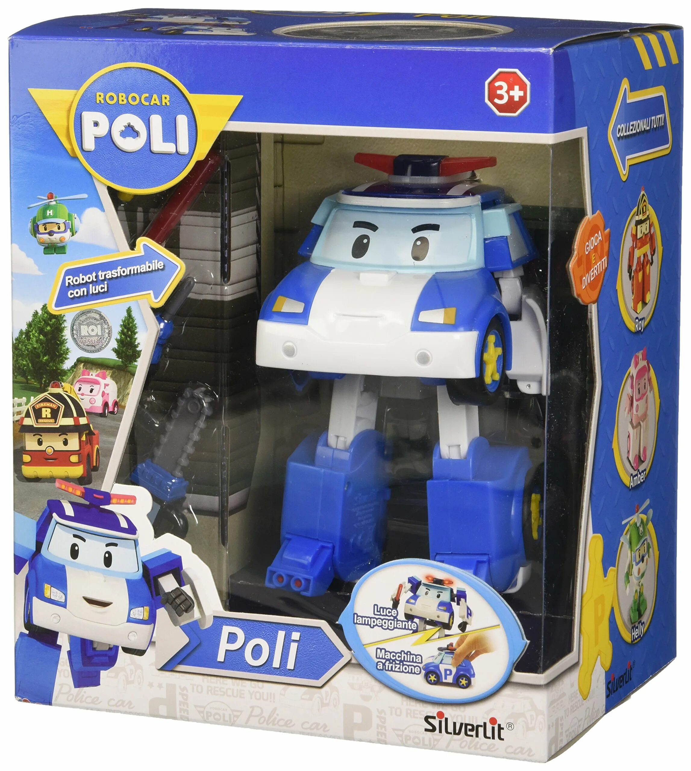 Робокар 5. Поли трансформер (12,5 см) свет + инструменты. Машинка Robocar Poli. Игрушки Сильверлит Поли Робокар.