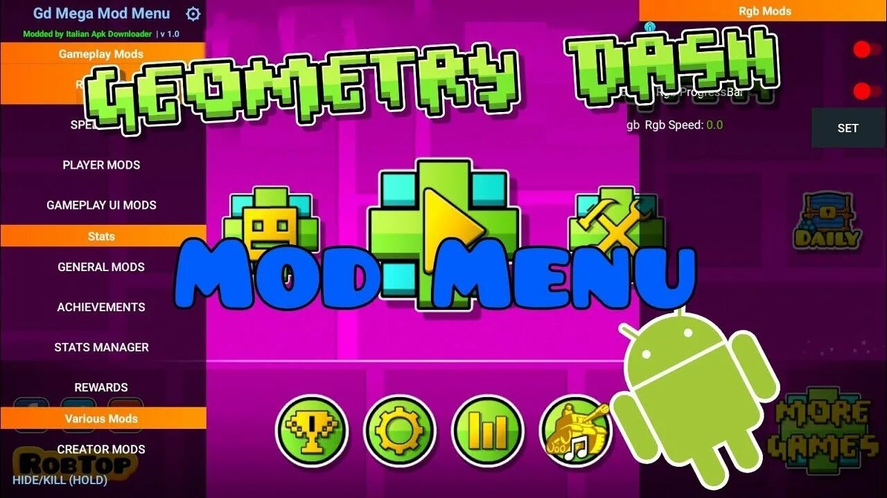 Взломанный geometry dash 2.2. Меню геометрия Даш. Мод меню геометрия дешь. Геометрии Дэш меню. Геометрии Даш меню андроид.