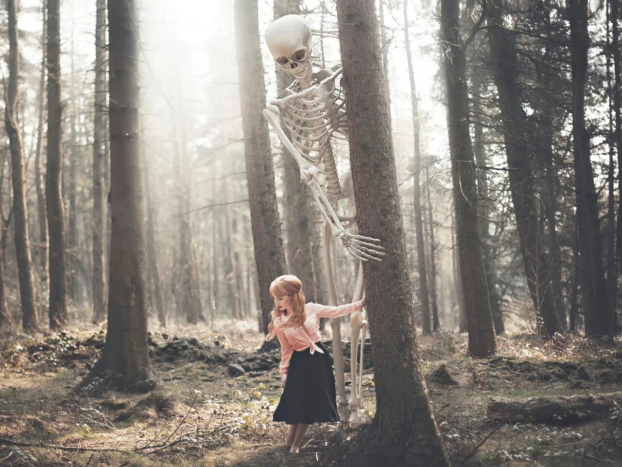 Delphine in the forest