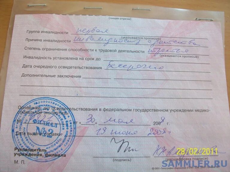 Втэк инвалидность документы