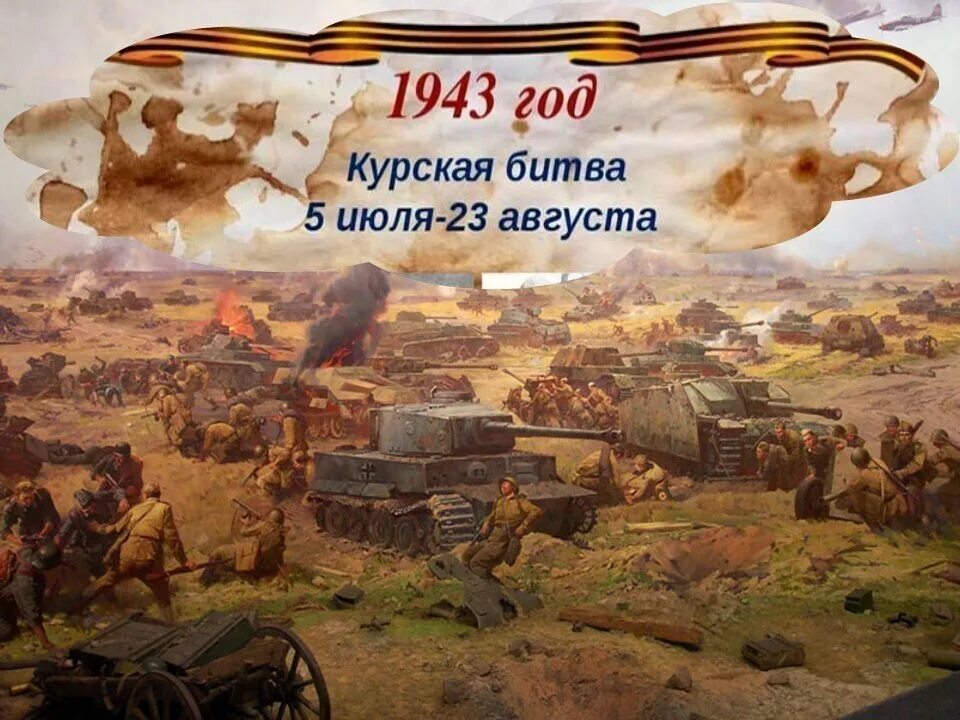5 Июля – 23 августа 1943 г. – Курская битва. Курская битва (1943 г.). 5 Июля 1943 года началась Курская битва. Победа в Курской битве 1943