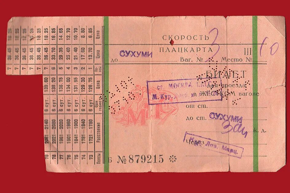 Билеты москва сухуми поезд. Плацкарта билет. Железнодорожный билет СССР. Советский билет на поезд. Билет на поезд плацкарт.