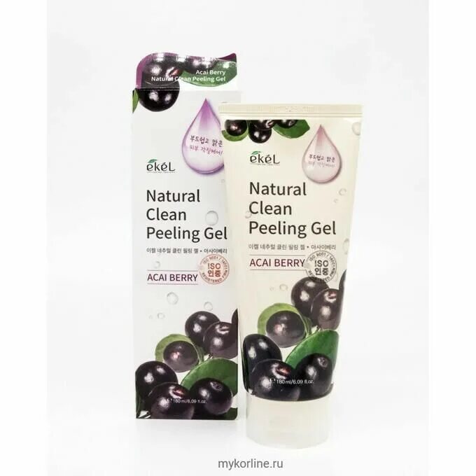 Ekel natural clean peeling Gel Asai Berry пилинг-скатка с экстрактом ягод асаи, 180 мл. Ekel пилинг-скатка natural clean peeling Gel Acai Berry с экстрактом ягод асаи. Ekel пилинг-гель для лица 100мл Acai Berry (ягоды асаи). Ekel пилинг для лица Acai Berry с ягодами асаи 100. Natural clean peeling