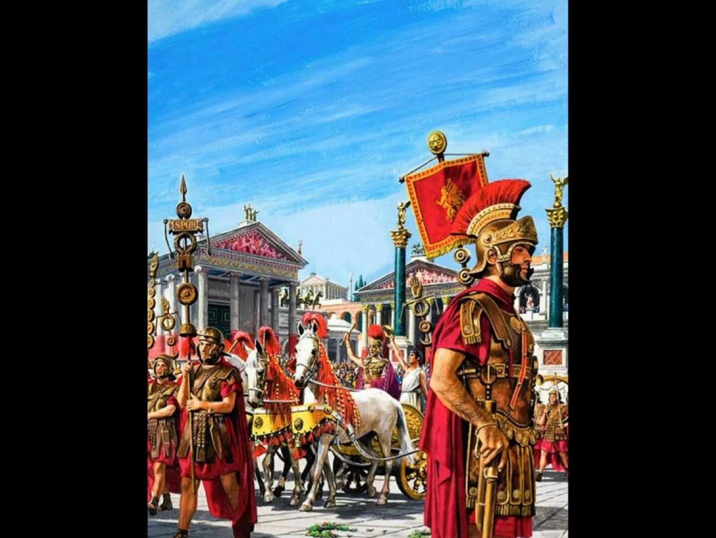 Въезд в рим полководца победителя. Полководец триумфатор Рима. Римский Триумф. Триумф в Риме картина.