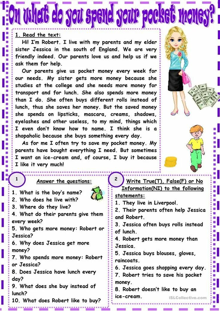 True false 5 класс. Топики на английском языке. Worksheets чтение на английском. Comprehension reading в английском языке. Текст по английскому.