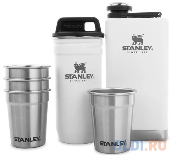 Набор стопок Stanley Adventure 59ml с флягой 0,23l (10-01883-034) зелёный. Набор стопок Stanley Adventure 0,59ml с флягой 0,23l. Набор стопок Stanley Adventure 0,59. Белый набор стопок Stanley Adventure 0,59l + фляга 0,23l 10-01883-036. Set flask