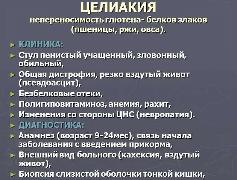 Целиакия симптомы у взрослых