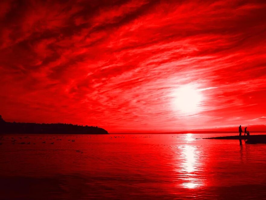 Красный океан. Океан красного цвета. Через красный. Фотографии с красным фильтром. Красный редкость
