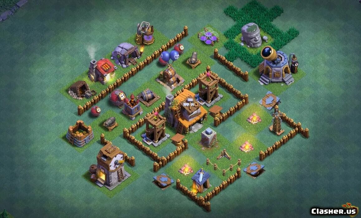 Clash of clans дома. Clash of Clans дом строителя 4. База ДС 4. Расстановка 2 ТХ деревня строителя. База для 4 ТХ В деревне строителя.