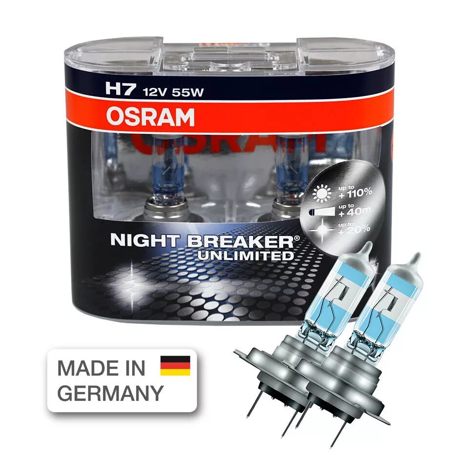 Лампы Осрам h7 Night Breaker Unlimited. Автолампа Osram н7 Night Breaker Unlimited 64210. Osram Night Breaker Unlimited h7 12v 55w. Лампы н7 Осрам +110.