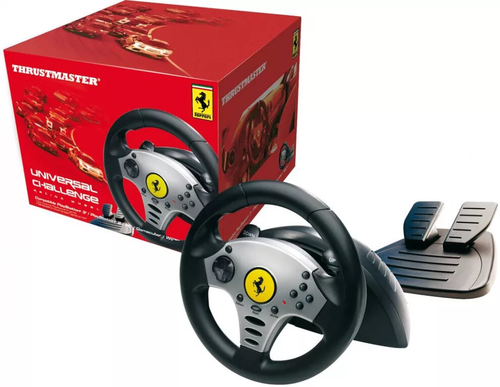 Драйвера thrustmaster ferrari. Руль Thrustmaster Universal Challenge 5 in 1 Racing Wheel. Игровой руль Thrustmaster Ferrari Universal Challenge. Руль Феррари Thrustmaster. Руль Ferrari Thrustmaster коробка.