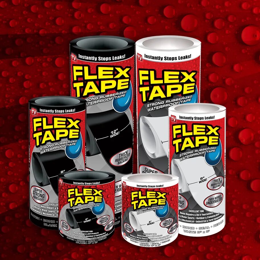 Супер клейкая водонепроницаемая лента Flex Tape. Сверхсильная клейкая лента Flex Tape (Флекс тайп) 10 см. RZ-515 сверхсильная клейкая лента Flex Tape (7,2") 18 см. Сверхсильная клейкая лента Flex Tape (10*152 см). Супер лента купить