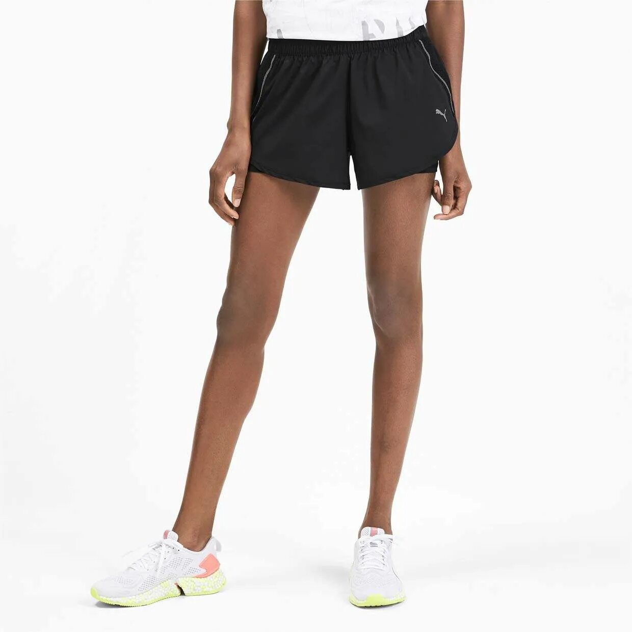 Пума шорты женские. 67366075 Пума шорты. Шорты, Puma ESS High Waist shorts, женские, размер m ; Black. Шорты женские Puma черные. Пума РАН сплит шорты.