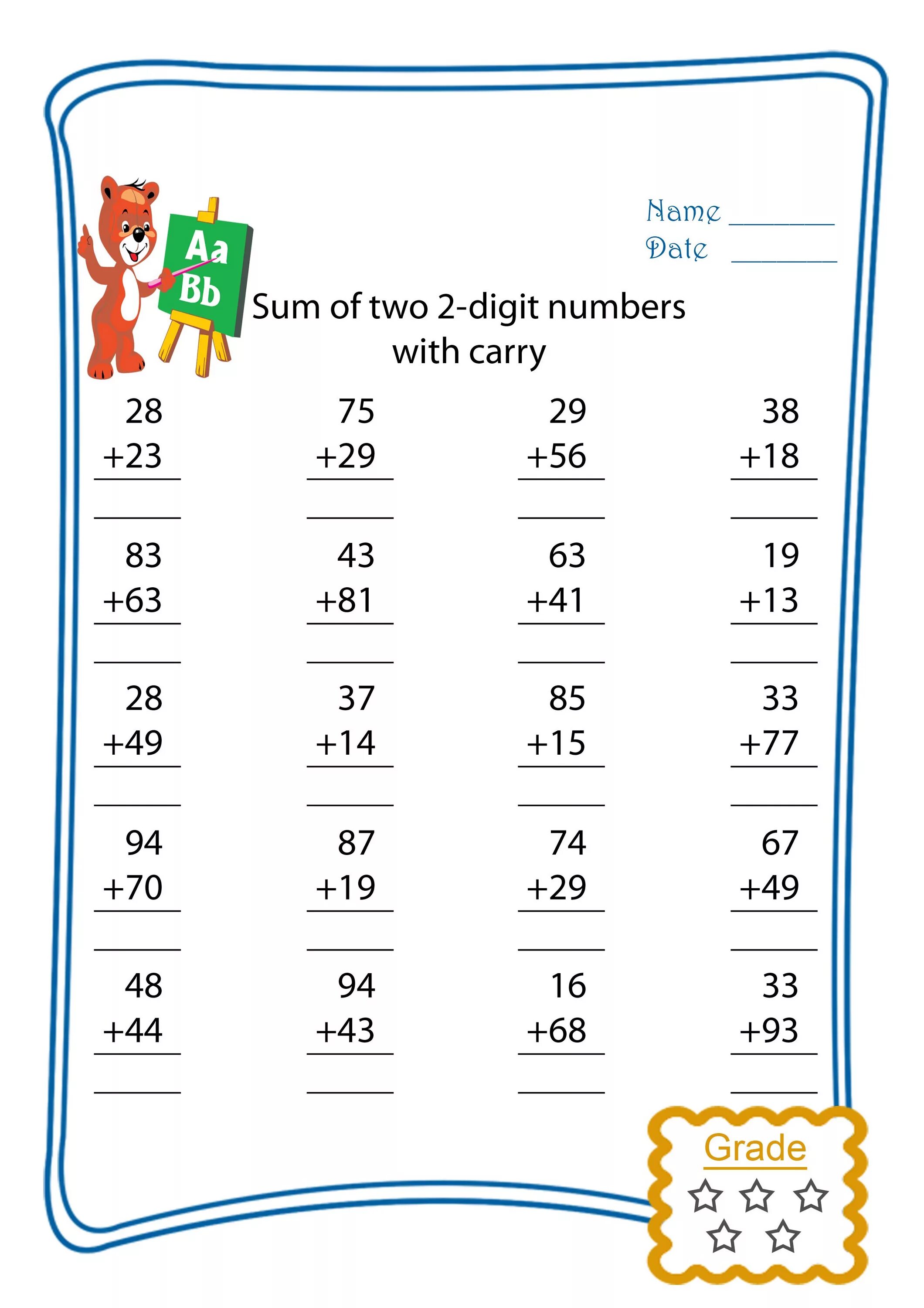 Addition examples. Multiplication 2 worksheet for kids. easy math for kids. subtraction worksheets. addition and subtraction with 2 digit numbers.