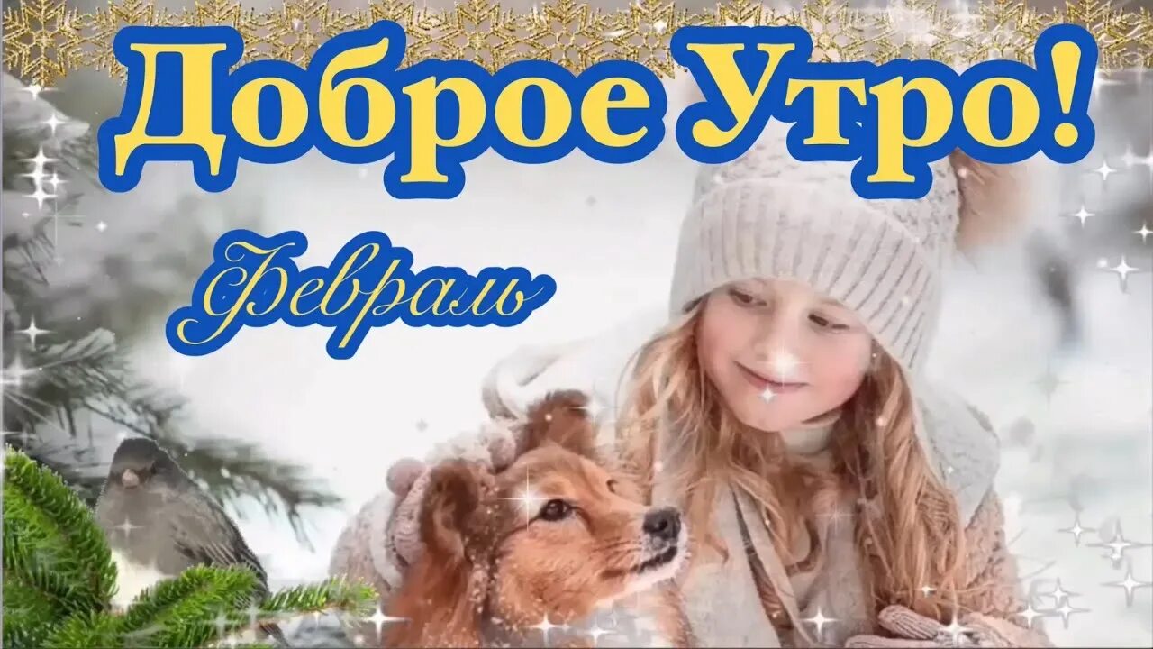 Добра счастья утро февраль. С добрым февральским утром. С добрым февральским утром картинки. Доброе февральское утро открытки. Открытки с добрым утром февраля.