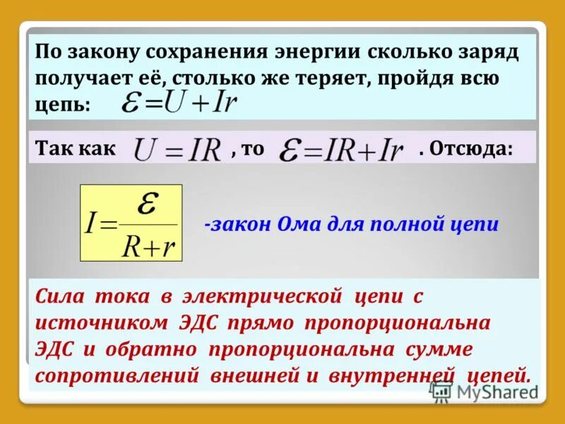 Закон сохранения энергии для постоянного тока. Закон сохранения энергии в электрической цепи. Закон сохранения энергии в цепи. Закон сохранения тока. Определенном почему ом