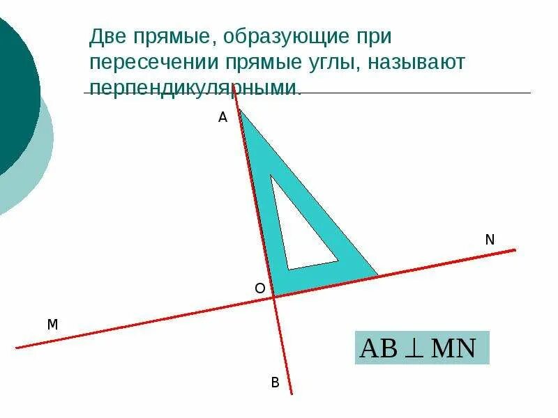 Линии образующие прямые углы