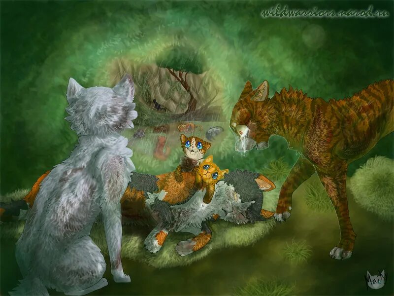 коты воители котята листвички. коты воители ярохвост и чернобурка и песчаная буря. коты воители листвичка и ежевика. коты воители белохвост. ярохвост коты воители арт.